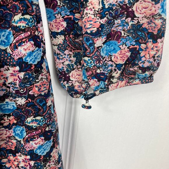 NWOT J. CREW Dress 00 Floral Ruffle Tiered Puff Long Sleeve Knee Zip - Picture 9 of 10